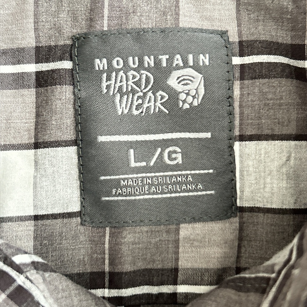 Mountain Hardwear Shirt Men’s L Plaid Button Up Gray Hiking Workwear - Picture 4 of 8
